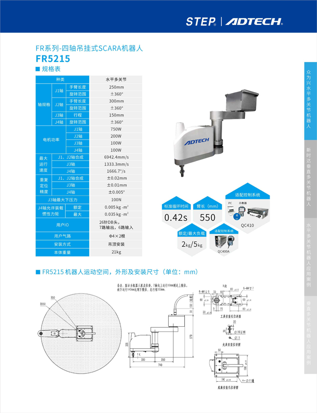 眾為興四軸吊掛式scara機(jī)器人FR5215 圖片關(guān)鍵詞